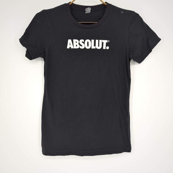 Black Women's Absolut. T-Shirt 100% Cotton Tee - Size M fits like a Size S - GUC - Picture 1 of 8
